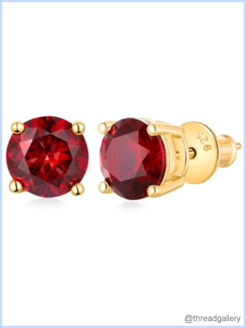 Sterling Silver Round Cut Gemstone Birthstone Stud Earrings 4-Prong Set 6.5mm